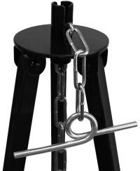 Gulaschkessel 30 Liter emailliert (blau-schwarz) mit Dreibein 180 cm Kettenhöhenverstellung